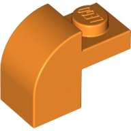 Lego kostka (kostička) 2x1x1 1/3 zakulacená nahoře, oranžová (4212445, 4585496, 6112356)